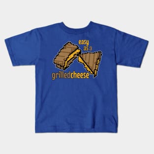 Easy as a Grilled Cheese Pixel Art Design - Deliciously Simple Kids T-Shirt